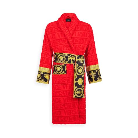 versace robe mens red|Versace dressing gown red.